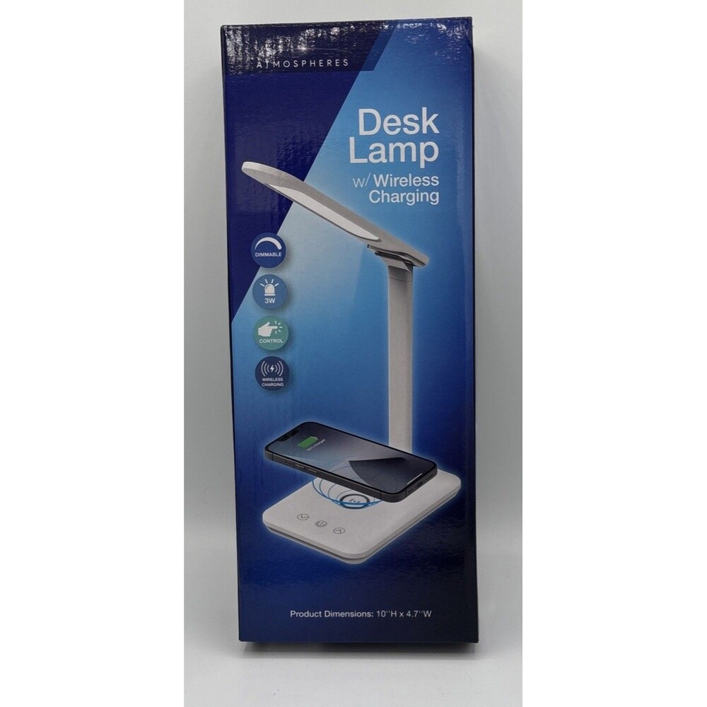 Atmospheres Desk Lamp with Wireless Charging Dock &Dimmable LED 3 Lighting Modes